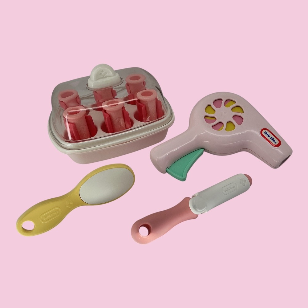Little Tikes Hair Salon Play Set Dryer Rollers Brush Pink 4213-00 USA